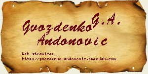 Gvozdenko Andonović vizit kartica